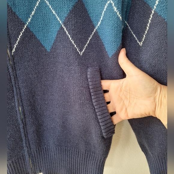NWT PJ Paul Jones Mens Argyle 1/4 Zip Sweater. Size S - Picture 5 of 7